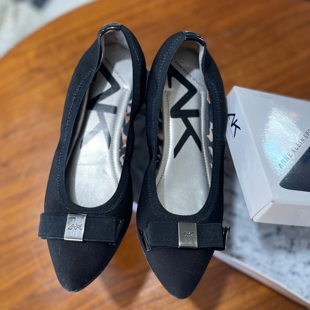 Anne Klein Sport Black Slip On Ballet Flat
